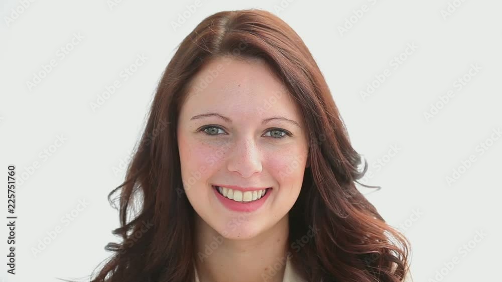 Loop of Brunette showing a beaming smile Loop of Brunette showing a beaming smile