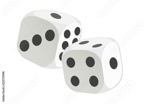 cubes dice two white dices 3D Rendering
