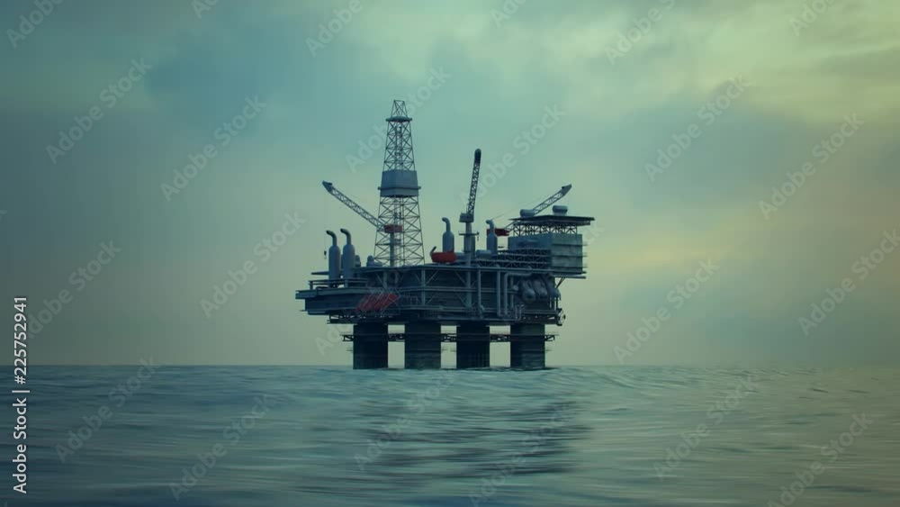 Loop of Oil Rig Drilling Platform Ocean Sunset. Loop 1 of 2. Loop of Oil Rig Drilling Platform Ocean Sunset. Loop 1 of 2.