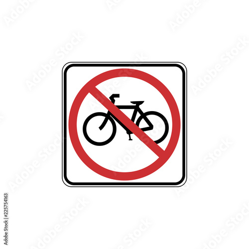 USA traffic road signs. no bicycles allowed. vector illustration