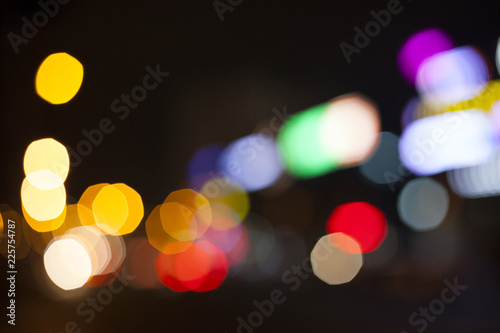 Blurred lights. Night in the city. © rootstocks