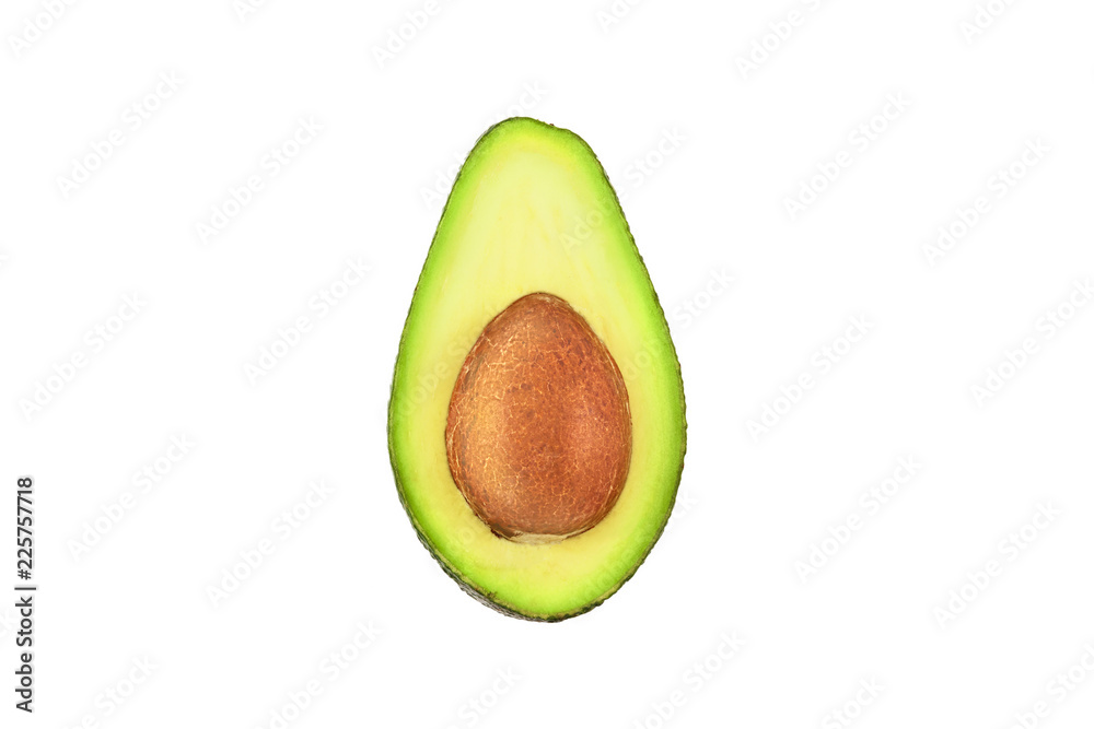 Fresh green avocado isolated