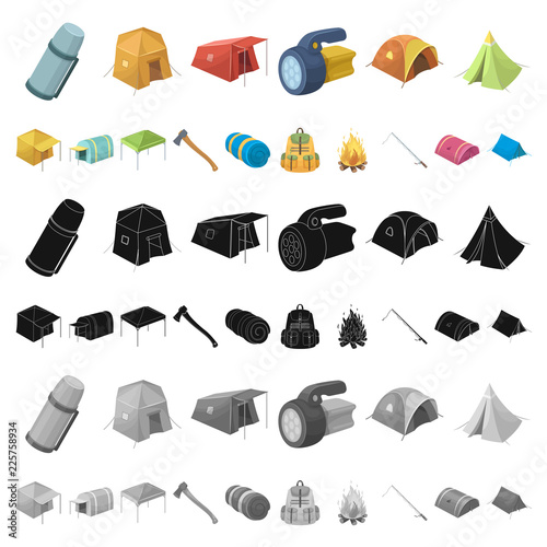 Different kinds of tents cartoon icons in set collection for design. Temporary shelter and housing vector symbol stock web illustration.