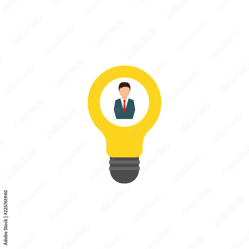 Light bulb, man and lamp, idea, vector illustration. Light bulb, man and lamp, idea, vector illustration.