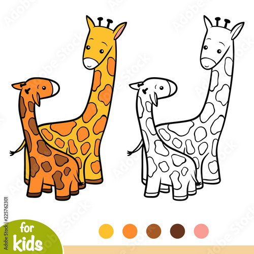 Coloring book, Two giraffes