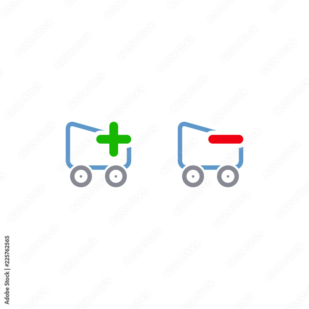 A basket. The concept of sales and discounts. Vector flat design illustration. A basket. The concept of sales and discounts. Vector flat design illustration.