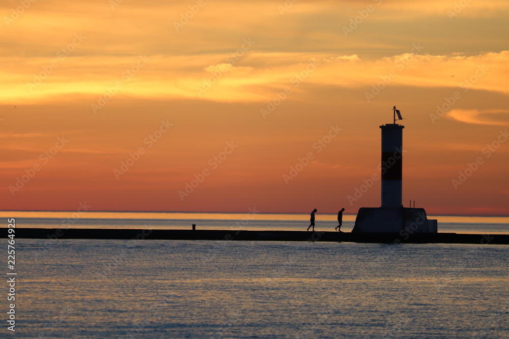 Fototapeta premium Sunrise over harbor