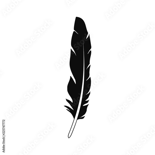 Plumage feather icon. Simple illustration of plumage feather vector icon for web design isolated on white background