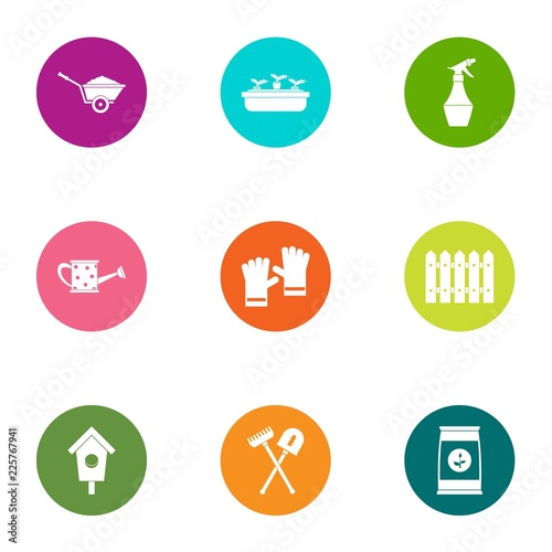 Irrigation icons set. Flat set of 9 irrigation vector icons for web isolated on white background