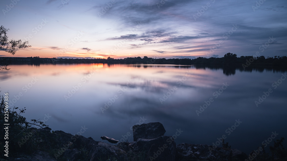 Sunset on lake