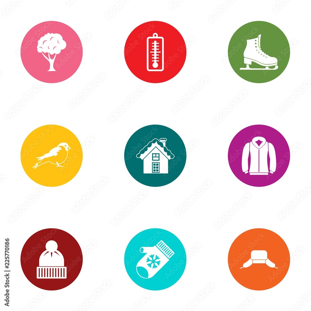 Rink hike icons set. Flat set of 9 rink hike vector icons for web isolated on white background