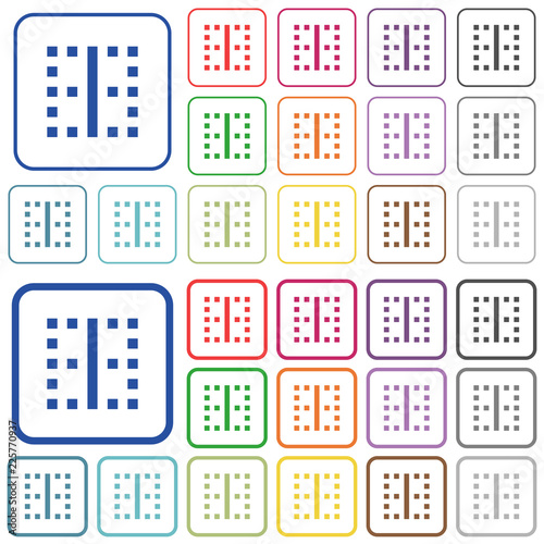 Vertical border outlined flat color icons