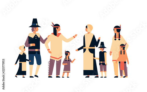 Native American Indian people thanksgiving day celebrating