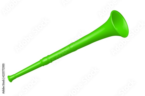 Green vuvuzela trumpet football fan. Vuvuzela isolated on a white background. Vector illustration
