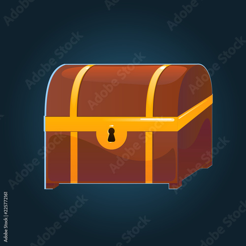 Closed chest vector illustration for mobile games