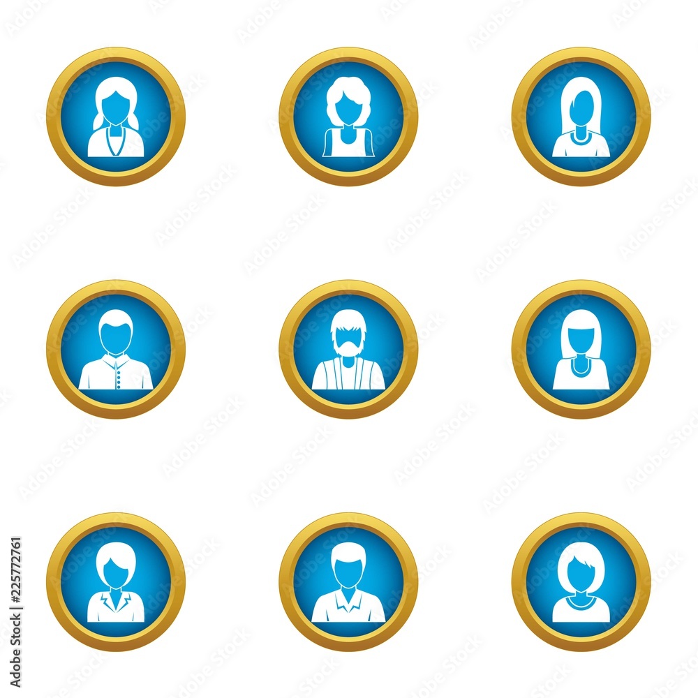 Resident icons set. Flat set of 9 resident vector icons for web isolated on white background Resident icons set. Flat set of 9 resident vector icons for web isolated on white background