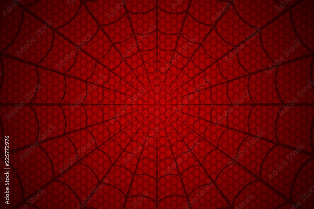 Fotografering, Spider on Red background. Vector på Europosters.dk