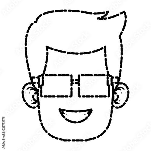 Boy with glasses cartoon