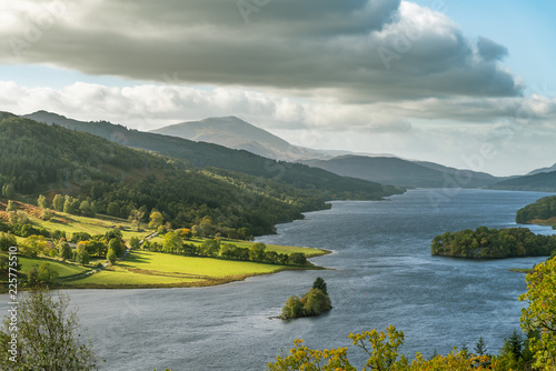 The magnificent view Loch Tummel towards the iconic Schiehallion as seen from the viewpoint at the Queen’s View Visitor Centre. photo