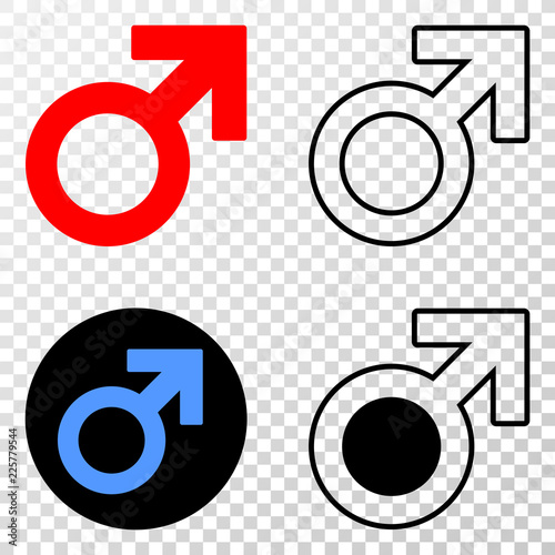 Male symbol EPS vector pictograph with contour, black and colored versions. Illustration style is flat iconic symbol on chess transparent background.