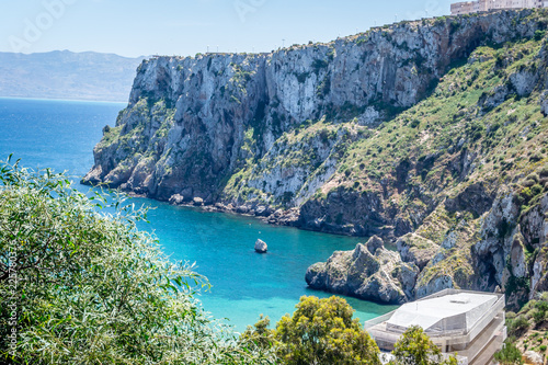 Houcima beach and waves and rocks