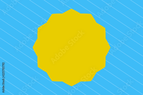 Flat design Vector Illustration Empty esp template copy text for Ad, promotion, poster, flyer, web banner, article. Twelve 12 Pointed Star shape Dodecagon in Solid Color Zigzag effect Polygon