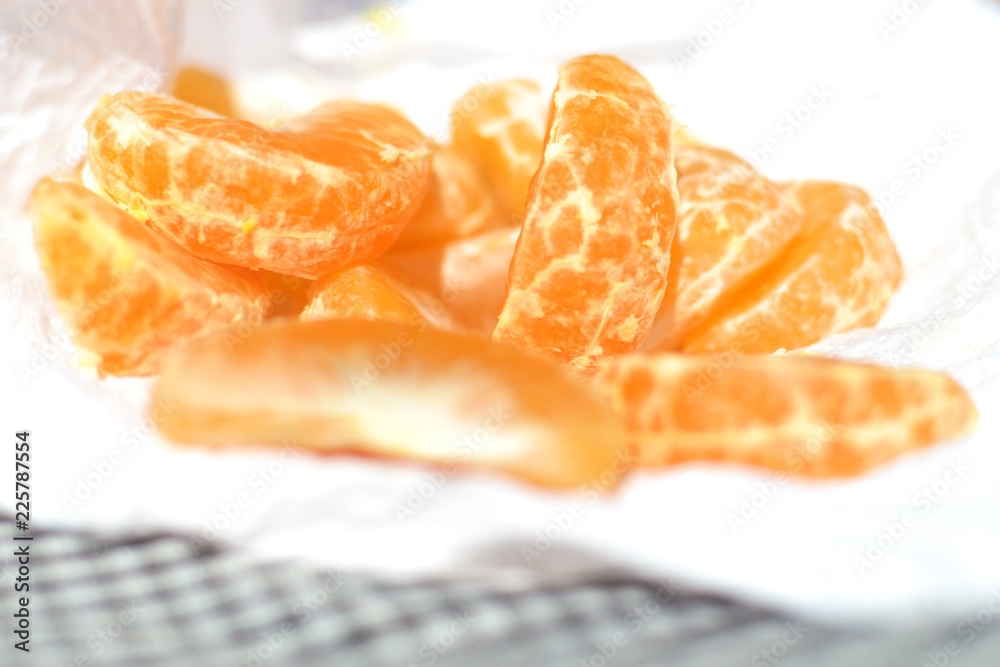 Slices of Tangerine fruit ready for eat Slices of Tangerine fruit ready for eat