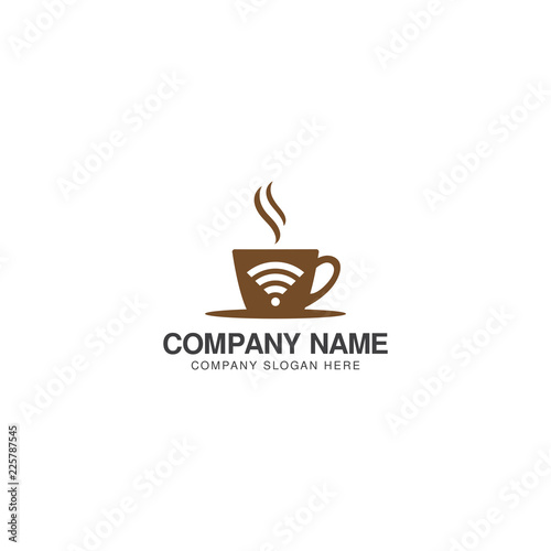 Wifi coffee logo design vector