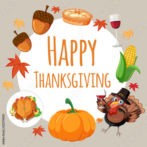 Happy thanksgiving card concept