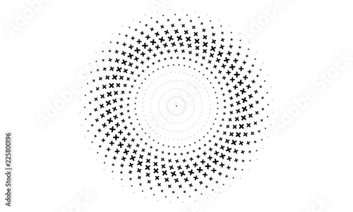 Vector Illustration of the pattern of gray dotted circle on white. EPS 10