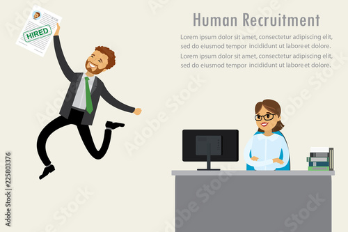 Successful job interview, job search concept, human resources,