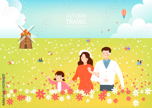 Autumn travel illustration