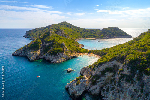 Porto Timoni is an amazing beautiful double beach in Corfu Island, Greece photo