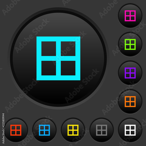 All borders dark push buttons with color icons