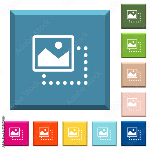 Drag image to top left white icons on edged square buttons
