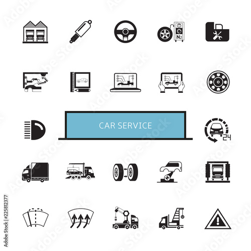 car service, auto service icons