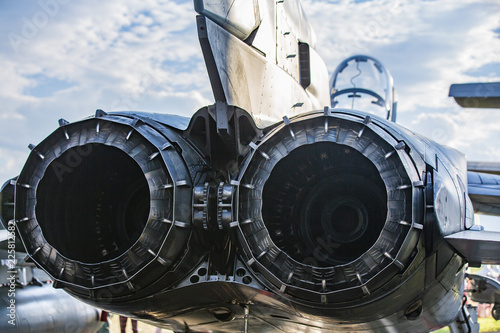 Air fighter jet engine photo