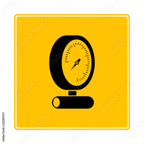 pressure meter gauge symbol in yellow background