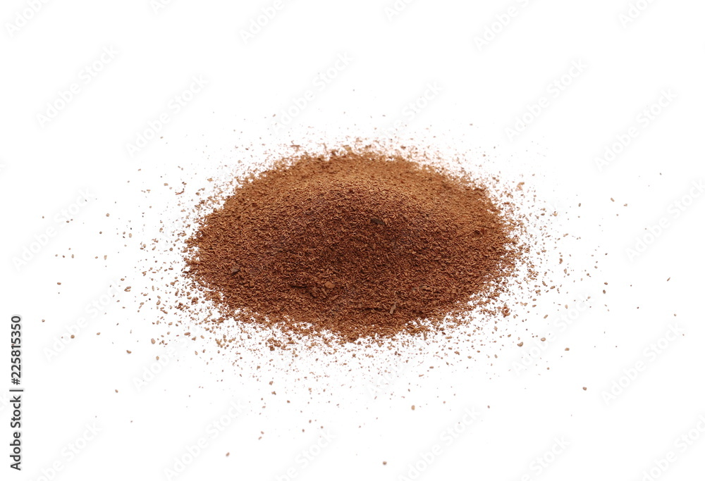 Ground cinnamon, powder pile isolated on white background Ground cinnamon, powder pile isolated on white background
