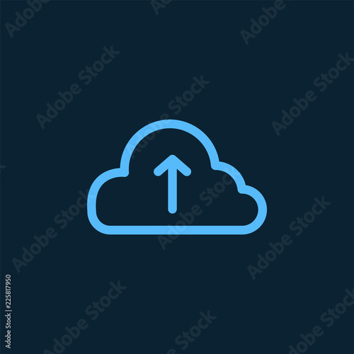 Upload to cloud storage symbol vector