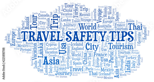 Travel Safety Tips word cloud.