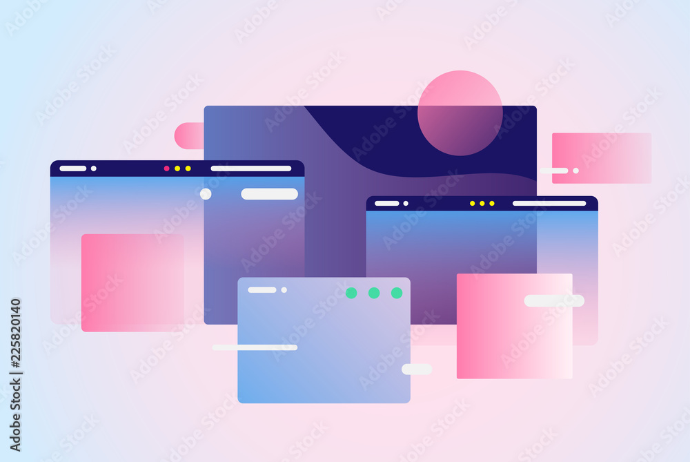 Web pages design composition