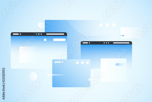 Web pages design composition. Creative smart network background. Gradient geometric forms in light pastel colors. Perfect illustration for startup, social media, advertising, marketing, management