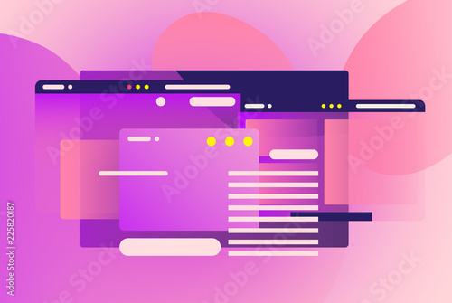 Web pages design composition. Creative smart network background. Gradient geometric forms in light pastel colors. Perfect illustration for startup, social media, advertising, marketing, management