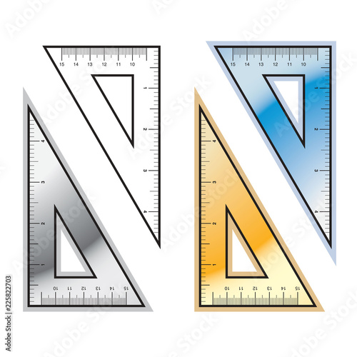 isolated set square variations vector drawing