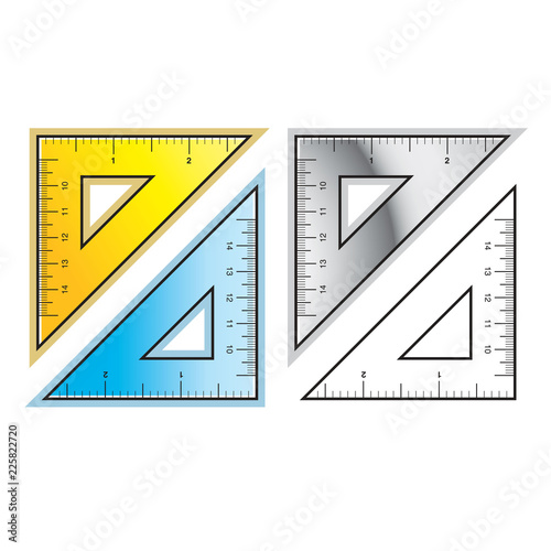 isolated set squares variations vector illustration