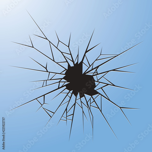  shattered glass isolated on white background vector drawing