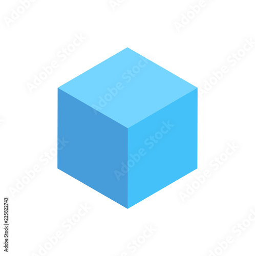 Blue Cuboid Isolated Geometric Figure Pattern Icon