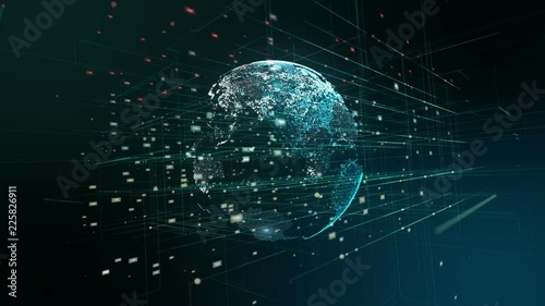 Abstract Digital Globe, Futuristic Technology