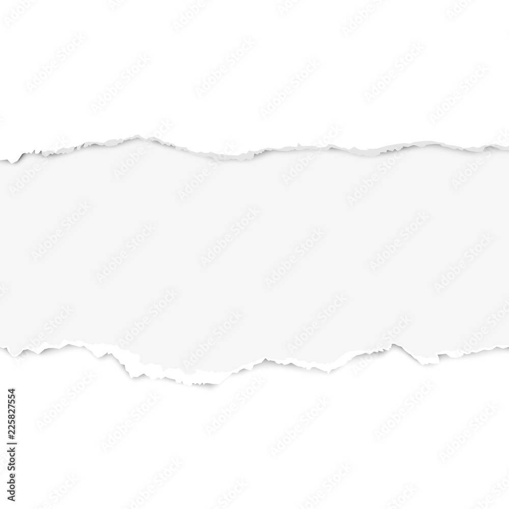 Realistic torn paper set with ripped edges, space for text. Torn paper ...